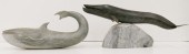 2pc Native Soapstone Whale Car