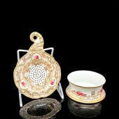 2PC NIPPON PORCELAIN TEA STRAI
