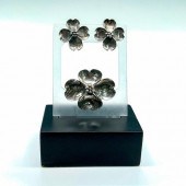 2PC NYE STERLING SILVER FLOWER