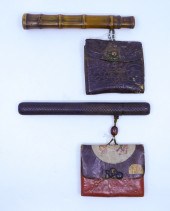 2pc Old Japanese Tobacco Pouch