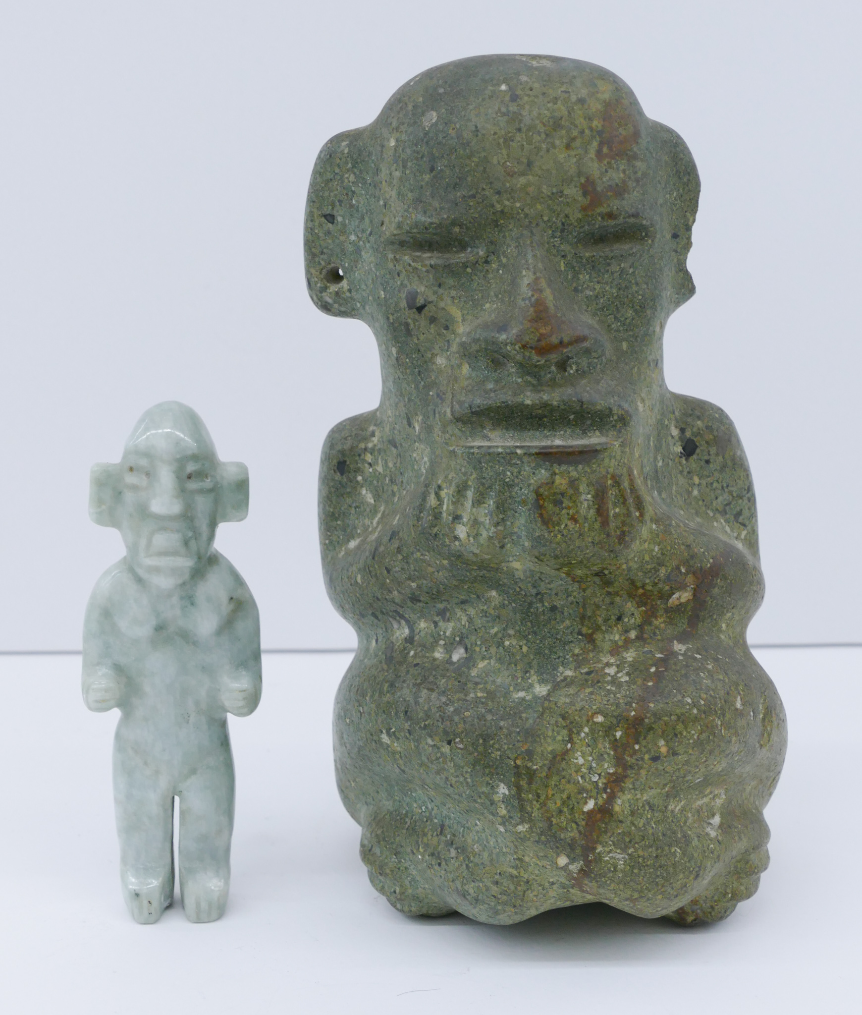 2pc Olmec Pre Columbian Stone Idols