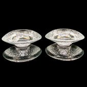 2PC ORREFORS GLASS DISCUS VOTI