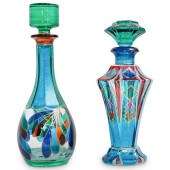 (2PC) PAINTED GLASS DECANTERSD