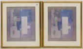 2pc Paul Horiuchi Framed Colla