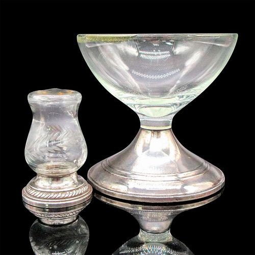 2PC QUAKER HURRICANE SILVER GLASS