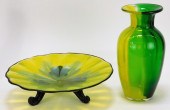 2PC RARE LOETZ GREEN PERLGLAS
