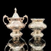 2PC REED & BARTON, SILVER-PLAT