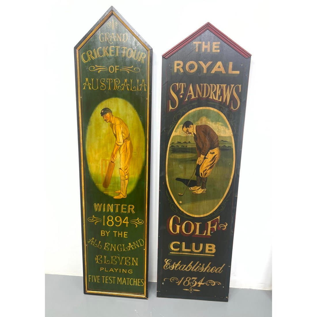2pc Repro Wood Advertising Signs.