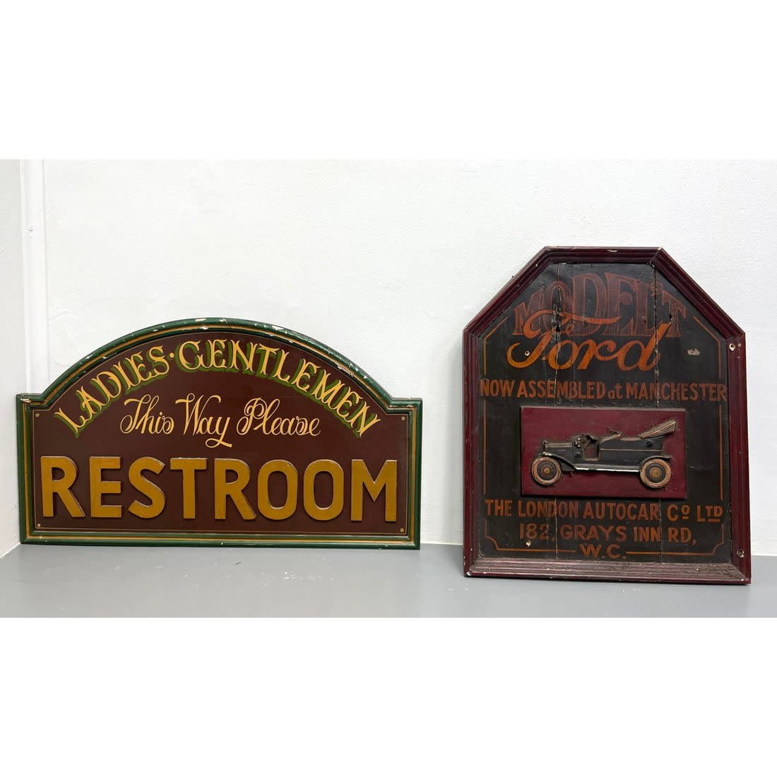 2pc Repro Wood Slat Advertising