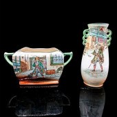 2PC ROYAL DOULTON DICKENS VASE