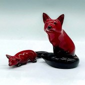 2PC ROYAL DOULTON FLAMBE FIGUR