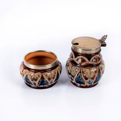 2PC ROYAL DOULTON LAMBETH LIDDED