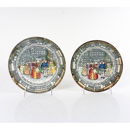 2PC ROYAL DOULTON PLATES, QUEEN