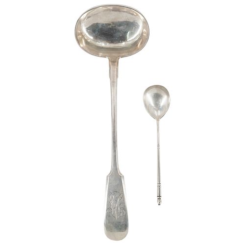 (2PC) RUSSIAN SILVER FLATWARE