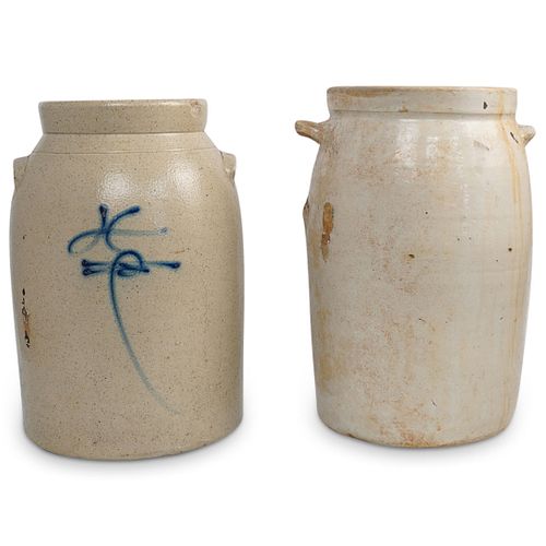 (2PC) SALT GLAZE & STONEWARE