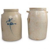 (2PC) SALT GLAZE & STONEWARE C