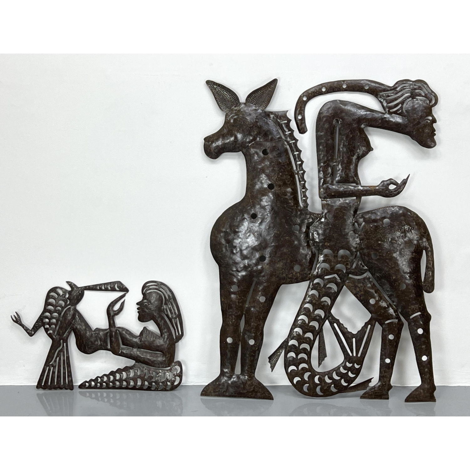 2pc SERGE JOLIMEAU Figural Steel