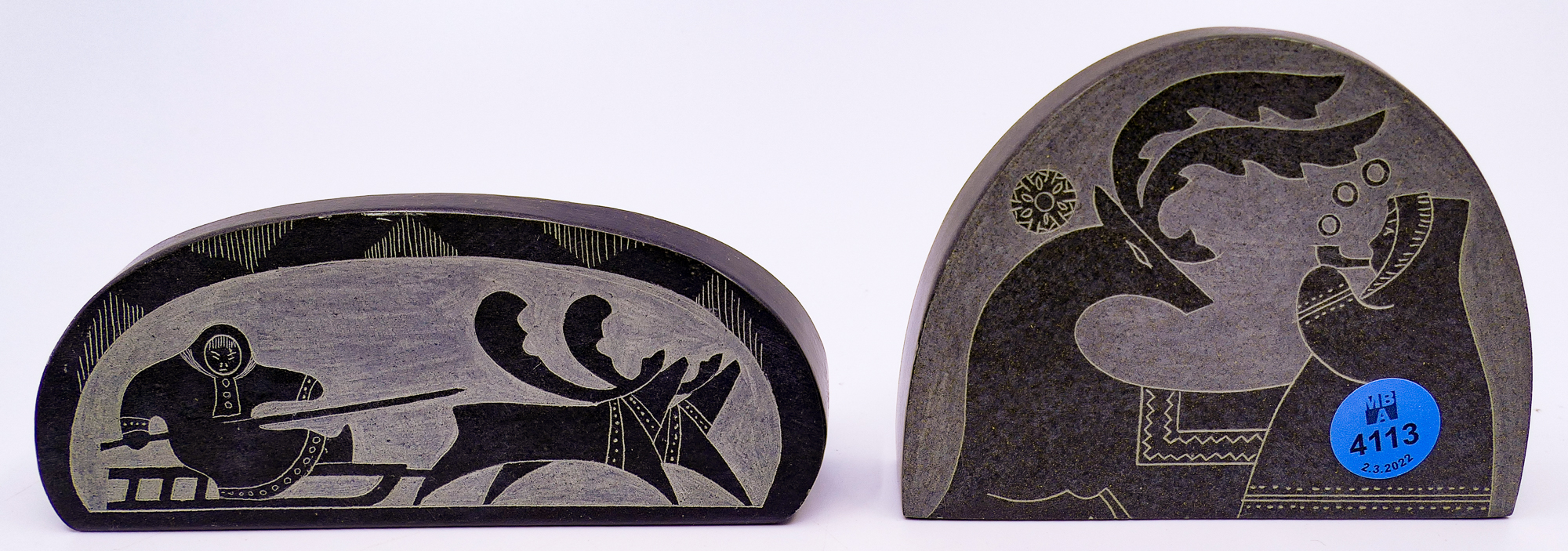 2pc Siberian Eskimo Carved
