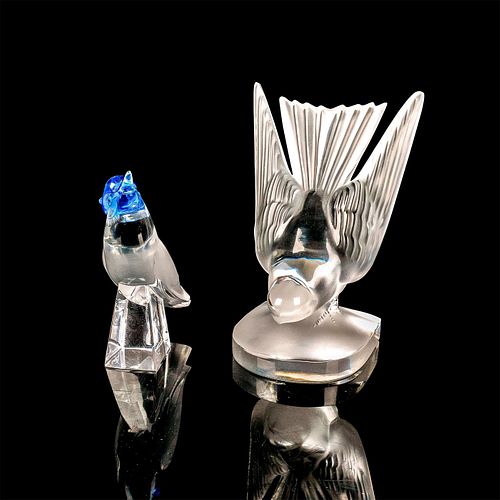 2PC SIGNED LALIQUE FIGURINES,