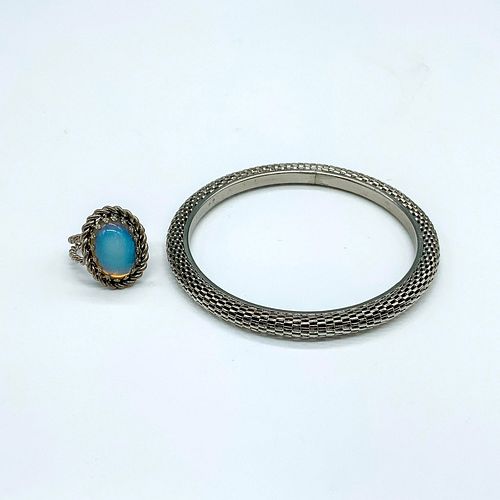 2PC STERLING SILVER MOONSTONE