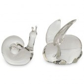 (2PC) STEUBEN CRYSTAL ANIMALSD
