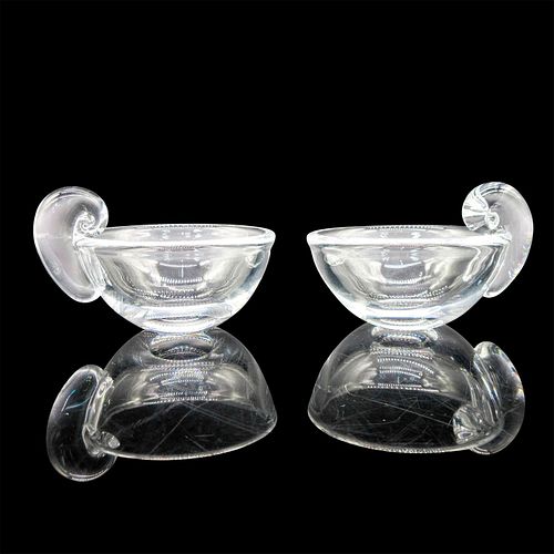 2PC STEUBEN CRYSTAL MINI DISHES,