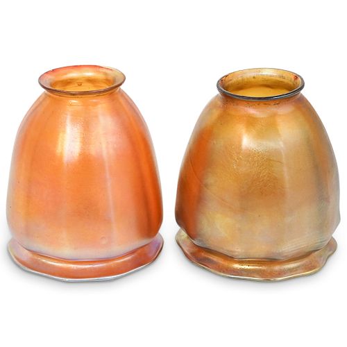 (2PC) STEUBEN GOLD AURENE GLASS