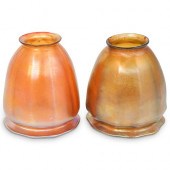 (2PC) STEUBEN GOLD AURENE GLAS