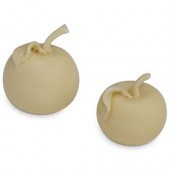 (2PC) STEUBEN IVORY GLASS APPL