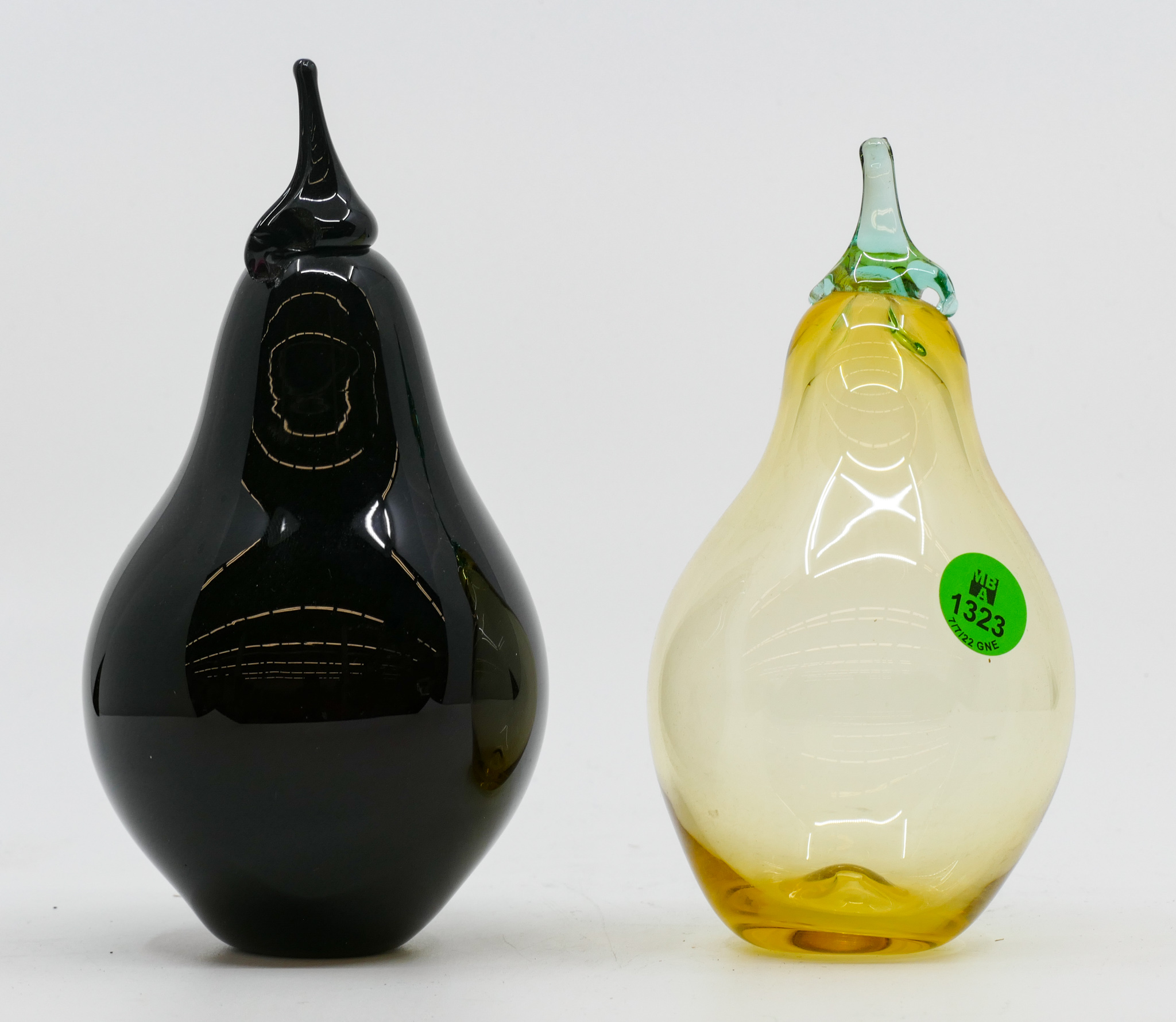 2pc Studio Glass Pear Figures 6''