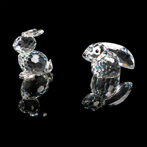 2PC SWAROVSKI CRYSTAL FIGURINES,
