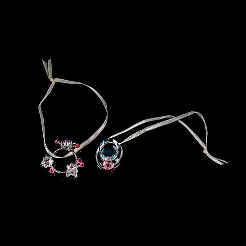2PC SWAROVSKI ORNAMENTS, TOP HAT