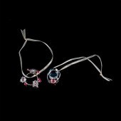 2PC SWAROVSKI ORNAMENTS, TOP H