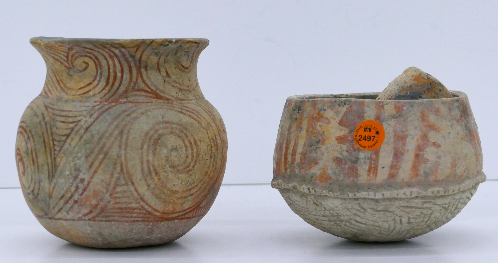 2pc Thai Ban Chiang Small Vessel