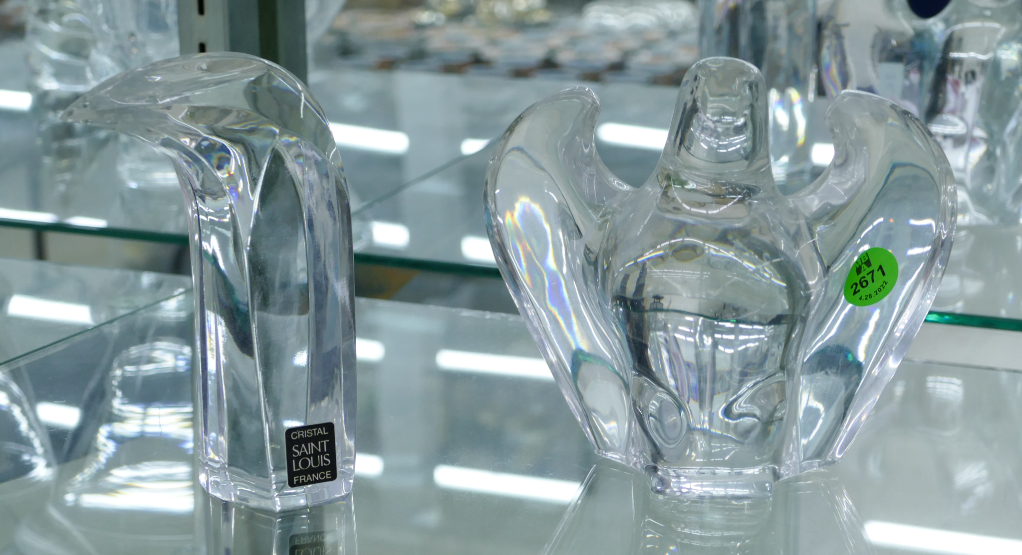 2pc Tiffany & St Louis Crystal