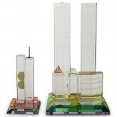 (2PC) TWIN TOWERS ART CRYSTAL