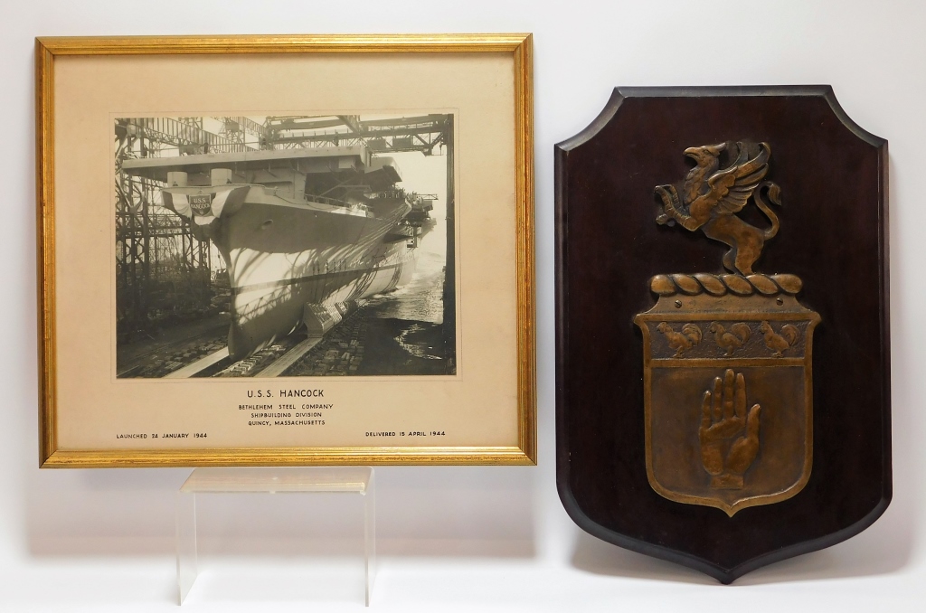 2PC USS HANCOCK MILITARY PHOTOGRAPH