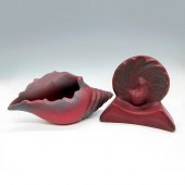 2PC VAN BRIGGLE POTTERY SHELL