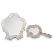 (2PC) VENETIAN GLASS MIRROR SE