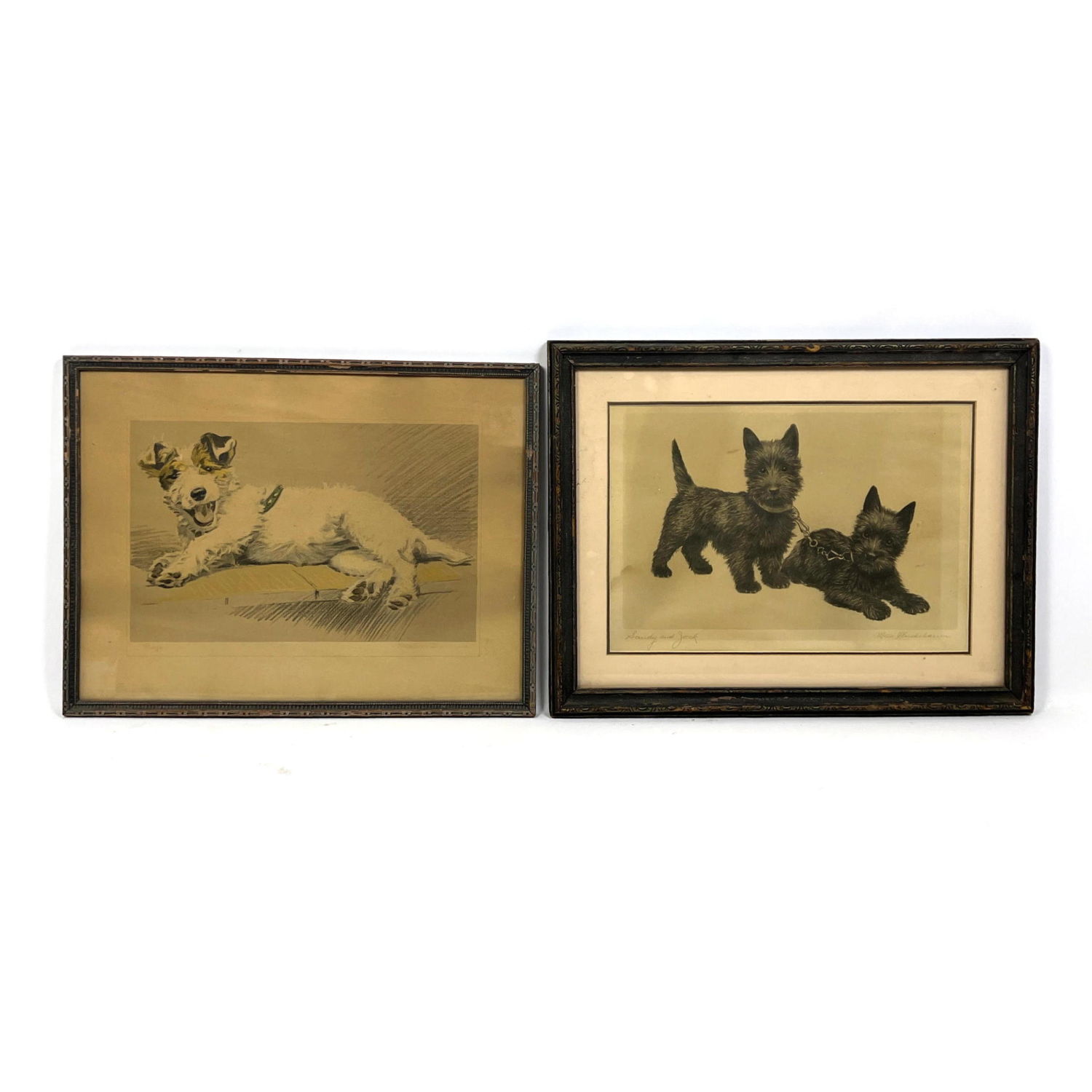 2pc Vintage and Terrier Scottie Dog
