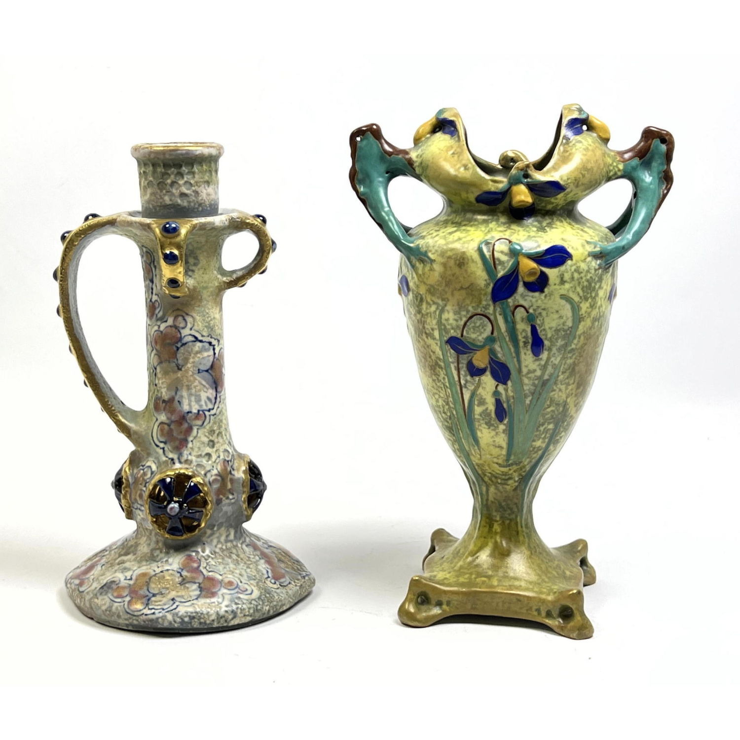 2pc Vintage Austrian Art Pottery
