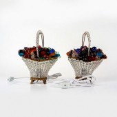 2PC VINTAGE CZECH ART GLASS FR