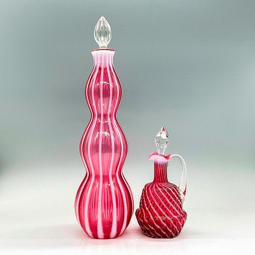 2PC VINTAGE FENTON CRANBERRY