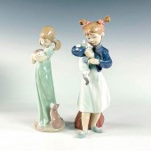 2PC VINTAGE LLADRO PORCELAIN F