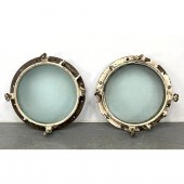 2pc Vintage Metal Port Hole Wi