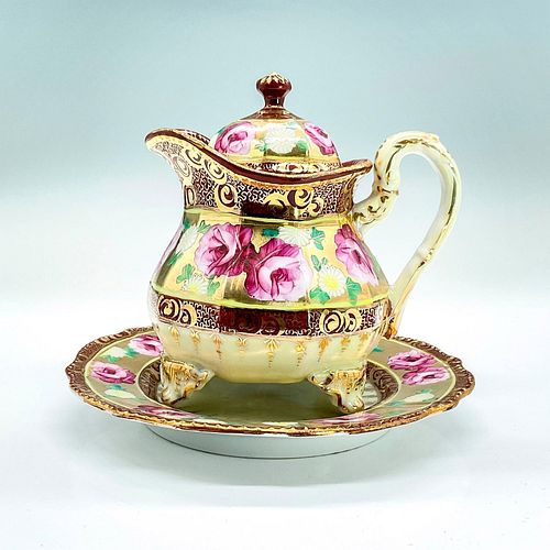 2PC VINTAGE PORCELAIN TEAPOT AND