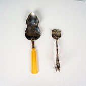 2PC VINTAGE SERVING TONG AND C