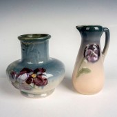 2PC VINTAGE WELLER POTTERY FLO