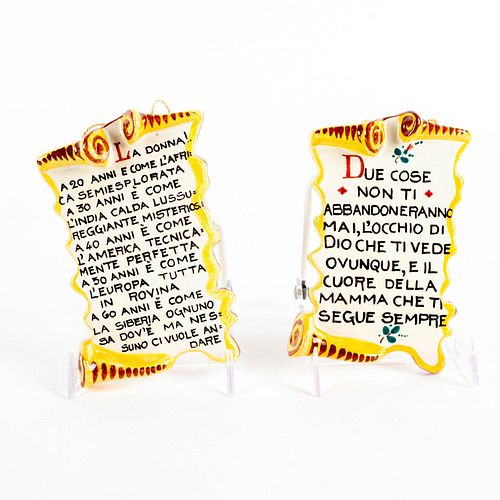 2PC WALL PLAQUES, ITALIAN POEMSPair