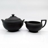 2PC WEDGWOOD BLACK BASALT SUGA